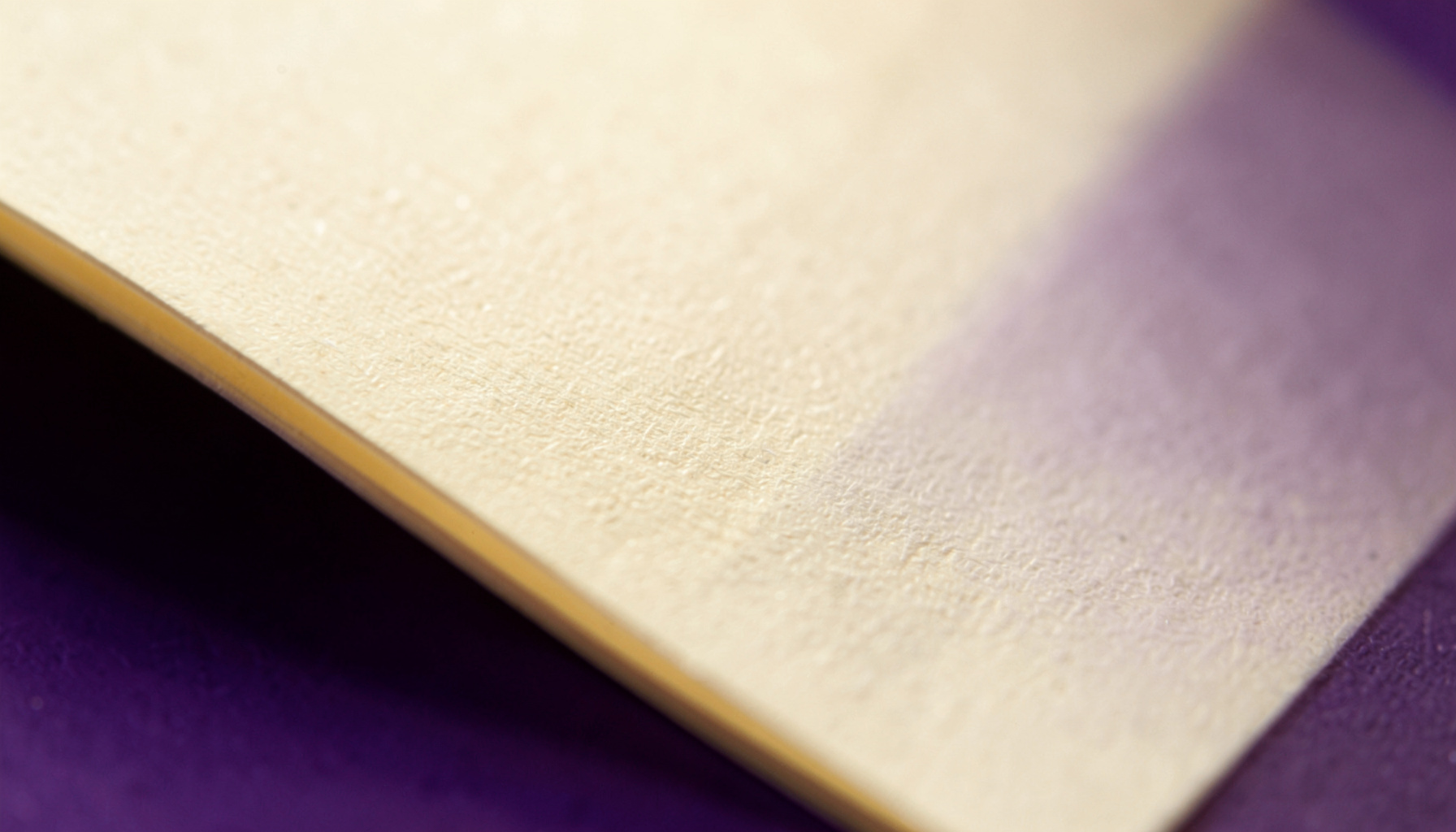 Extreme close-up photograph of smooth uncoated paper stock in warm cream tone, with subtle fiber texture visible under raking light, conveying a quiet academic and research atmosphere.